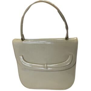 Paristyle Vintage Ivory Handbag - Dainty Mid-Century Style.